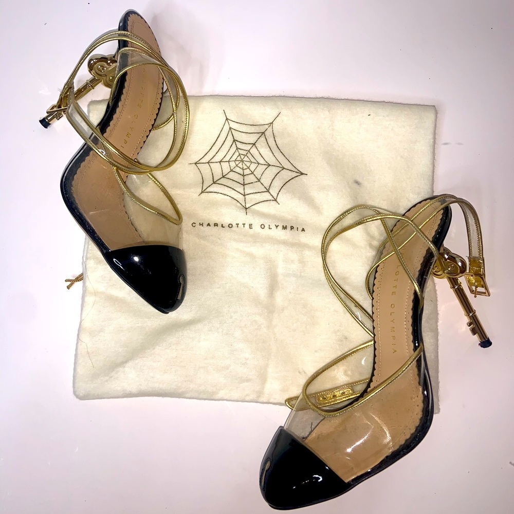 Charlotte Olympia Enigma’ metal key stiletto pumps